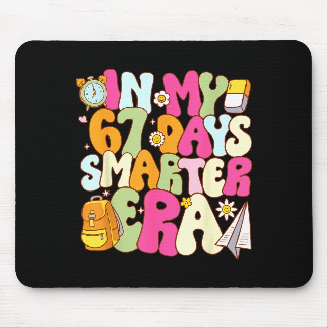 In My 67 Days Smarter Era Groovy 67th Day Of Schoo Mousepad (Vorne)