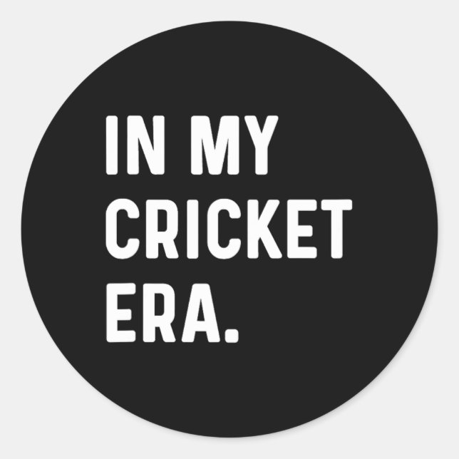 In My Cricket Era - Pitch Wicket Sport  Runder Aufkleber (Vorderseite)