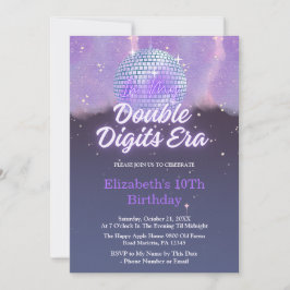 In My Double Digits Era 10th Birthday Disco Ball Einladung