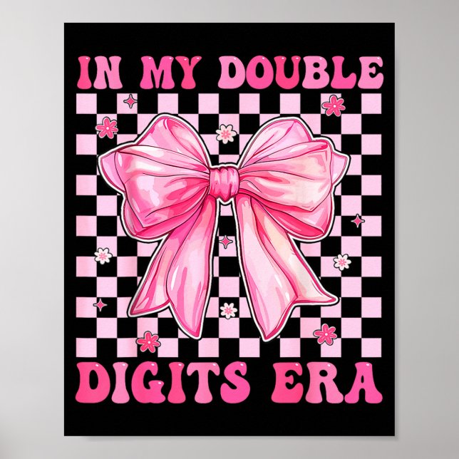 In My Double Digits Era Coquette Bow 10th Birthday Poster (Vorne)