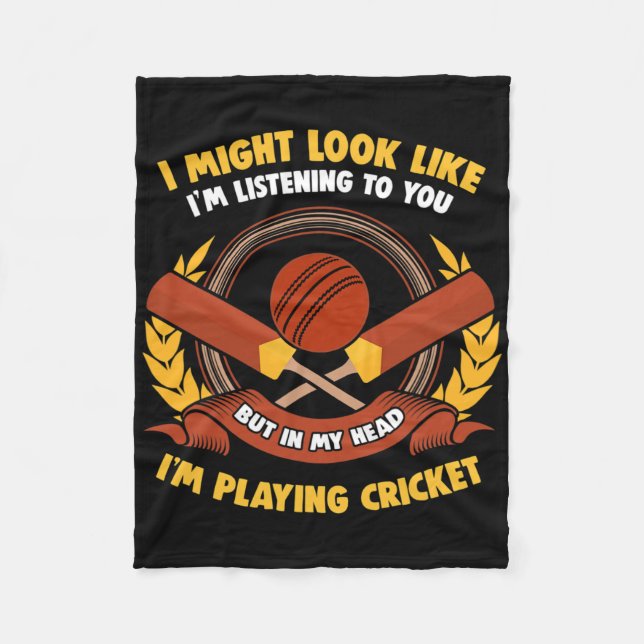 In My Head I'm Playing Cricket  Fleecedecke (Vorderseite)