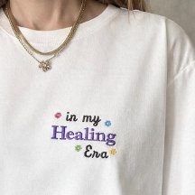 in my Healing Era Book lover embroidered shirt 