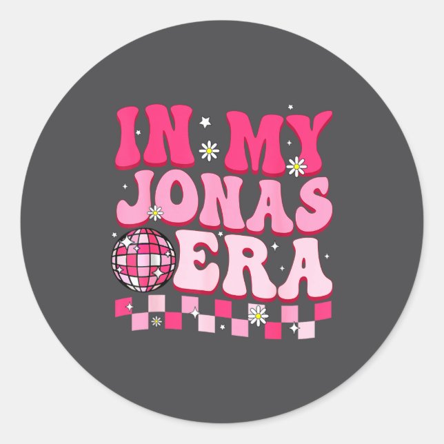 In My Jonas Era Funny Jonas Groovy 80's Men Women  Runder Aufkleber (Vorderseite)