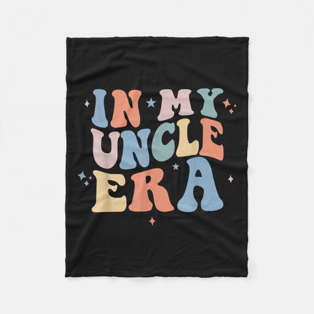 In My Uncle Era Retro Groovy Father's Day  Fleecedecke (Vorderseite)