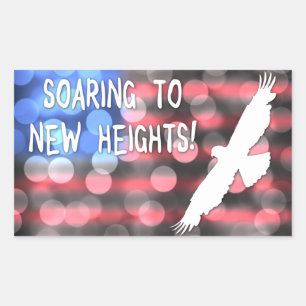 in neue Höhen aufsteigen Rechteckiger Aufkleber