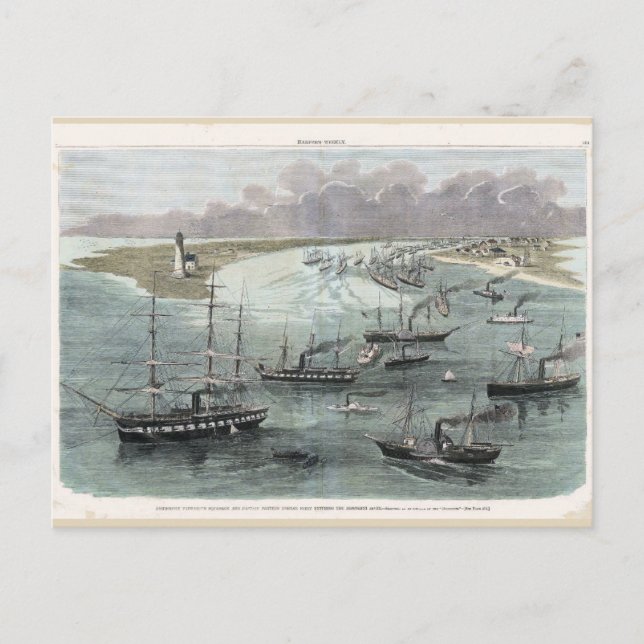 In New Orleans, Commodore Farragut's Ships Postkarte (Vorderseite)