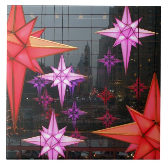 In New York City. Weihnachtsdekoration im Innern Fliese (Vorderseite)