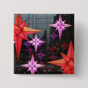 In New York City. Weihnachtsdekoration nach innen Button