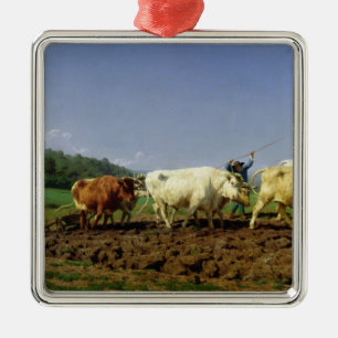 In Nivernais pflügen, 1849 Ornament Aus Metall