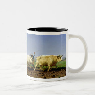 In Nivernais pflügen, 1849 Zweifarbige Tasse
