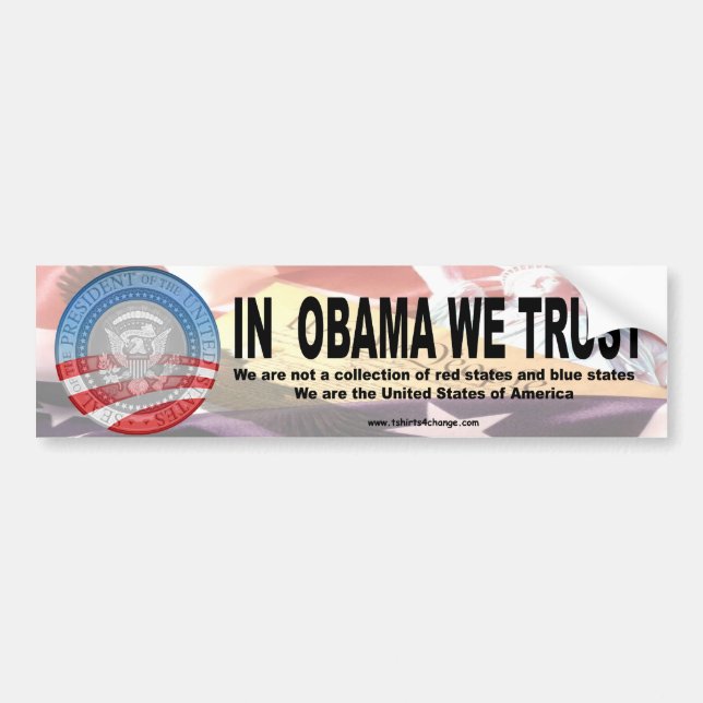 In Obama vertrauen wir Kopie 2 Autoaufkleber (Vorne)