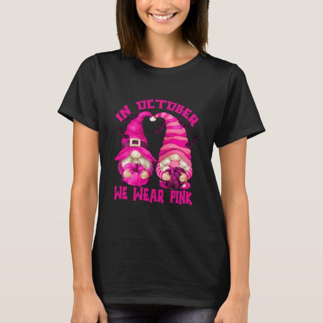 In October We Wear Pink For Awareness Halloween T-Shirt (Vorderseite)