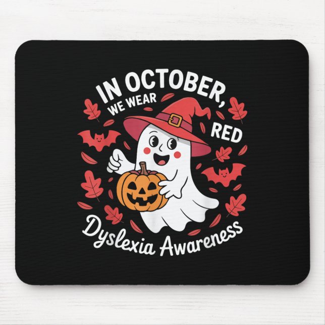 In October We Wear Red For Dyslexia Awareness Hall Mousepad (Vorne)