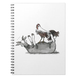 In Ohnmachte fallend Ziege und Huhn Notizblock