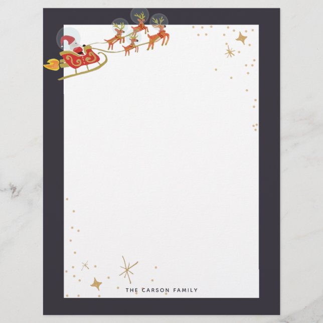 In Orbit Illustration Holiday Foto Stationery Briefbogen (Vorderseite)