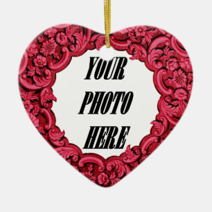 In Our Hearts PHOTO Memorial Tribute Red A06 Keramikornament