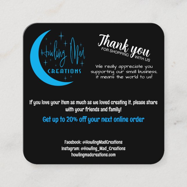 In Person Discount Card Quadratische Visitenkarte (Vorderseite)