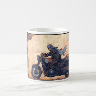 In Pixel Art Rider Kaffeetasse