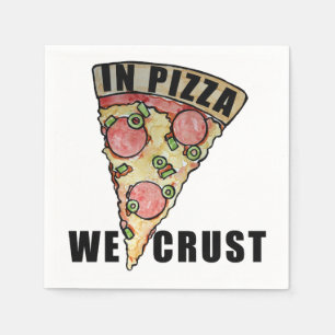 In Pizza krusten wir Serviette