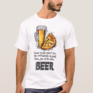 In Pizza und Bier Crust Funny Meme T-Shirt