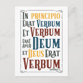 In Principio Erat Verbum Latin Bible Verse Postkarte