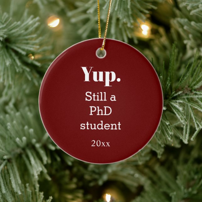 In Progress Burgund Doktorand Keramik Ornament (Baum)