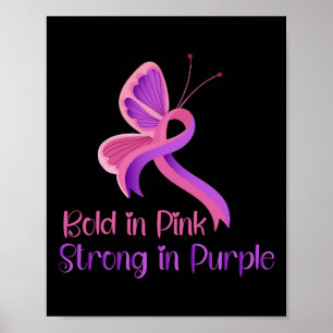 In rosa Starke Lila Gewalt Brustkrebs Aware Poster