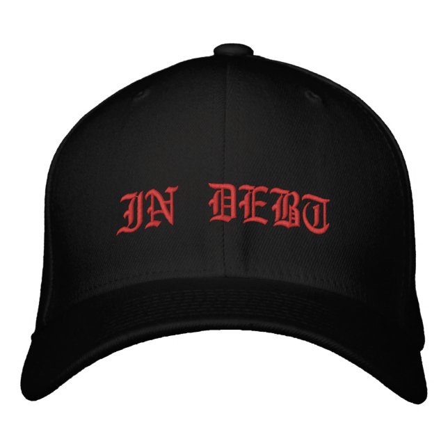 IN SCHULDEN HAT BESTICKTE BASEBALLKAPPE (Vorderseite)