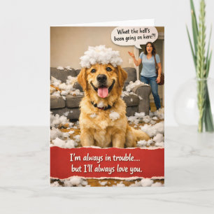 In Schwierigkeiten, Grußkarte mit Golden Retriever Karte