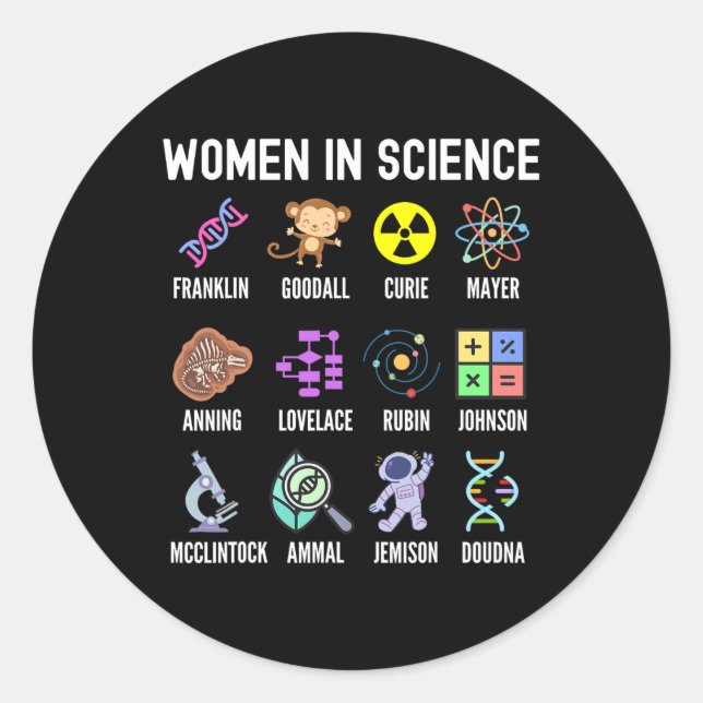 In Science - Feministische Dampfmädchen Empowermen Runder Aufkleber (Vorderseite)