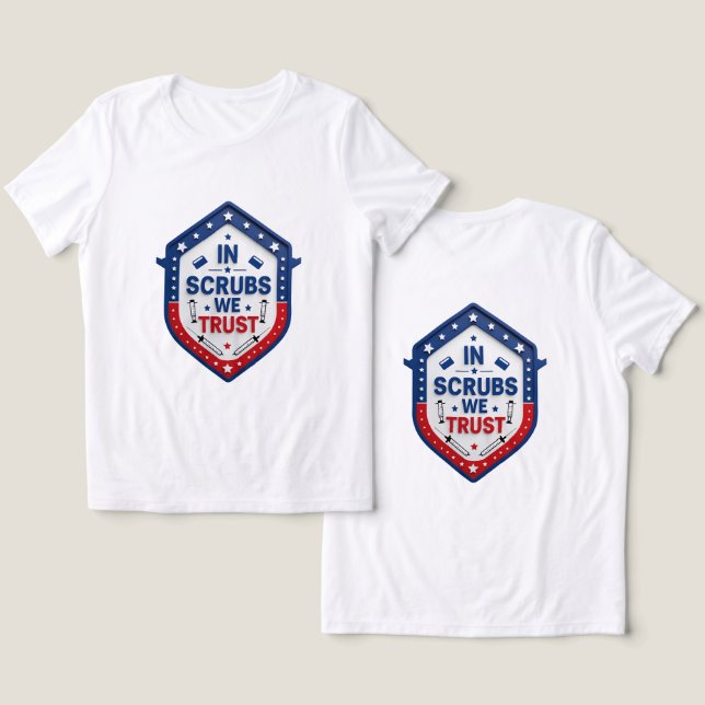in scrubs we trust Tri-Blend shirt (Design Vorderseite & Rückseite)