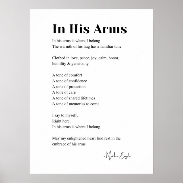 In seinem Armengedicht Poster Wand Art Dekoration (Vorne)