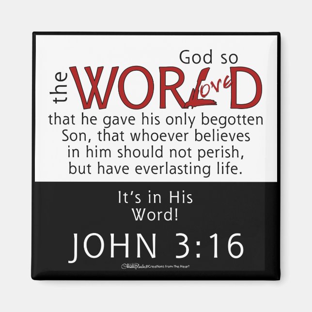 In seinem Wort Johannes 3:16 Schrift Magnet (Vorne)