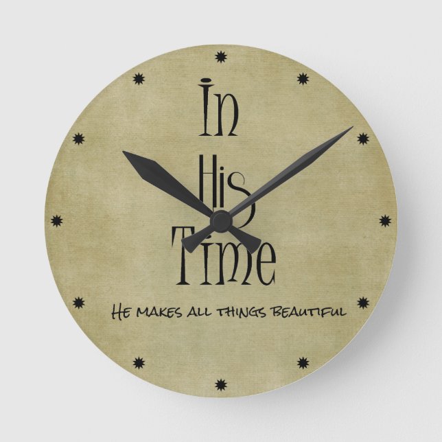In seiner Zeit Bibelverse Runde Wanduhr (Vorderseite)