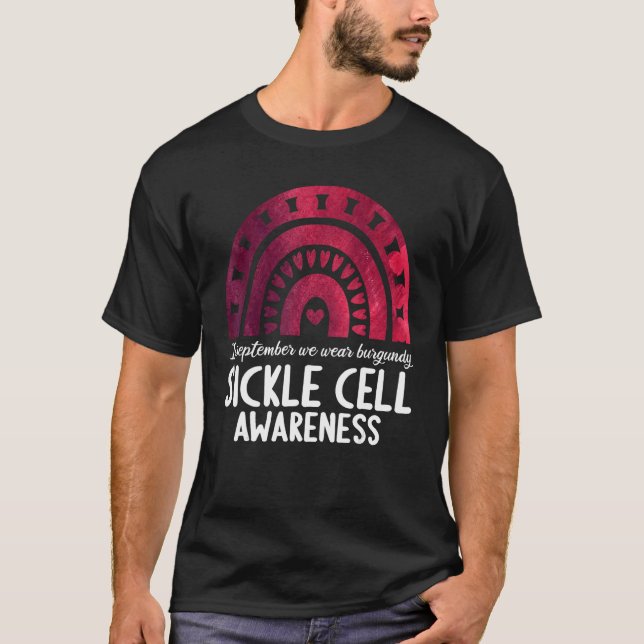In september we wear burgundy sickle cell awarenes T-Shirt (Vorderseite)