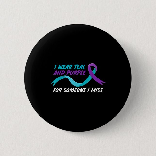 In September We Wear Teal And Purple Suicide Preve Button (Vorderseite)