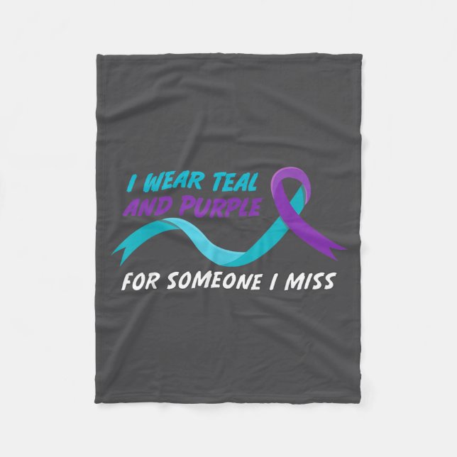In September We Wear Teal And Purple Suicide Preve Fleecedecke (Vorderseite)