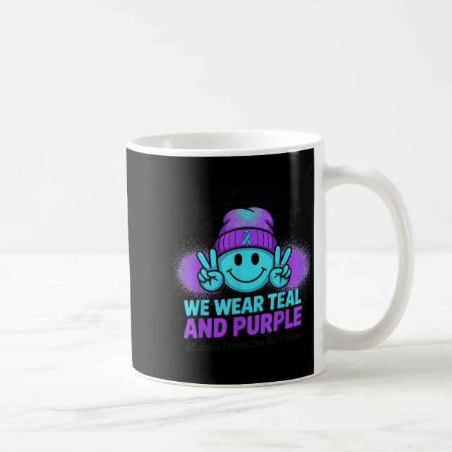 In September We Wear Teal And Purple Suicide Preve Kaffeetasse (Rechts)