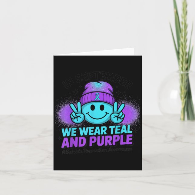 In September We Wear Teal And Purple Suicide Preve Karte (Vorderseite)