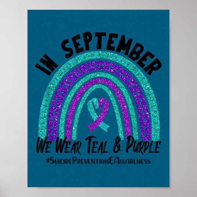 In September We Wear Teal Purple Ribbon Suicide Pr Poster (Vorne)