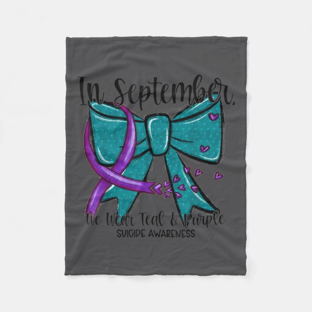 In September Wear Teal Purple Suicide Prevention B Fleecedecke (Vorderseite)
