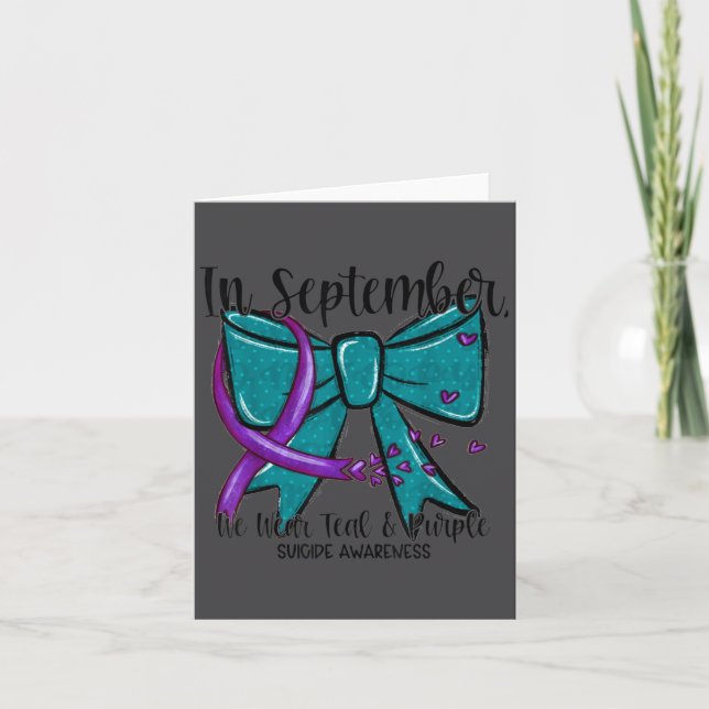 In September Wear Teal Purple Suicide Prevention B Karte (Vorderseite)