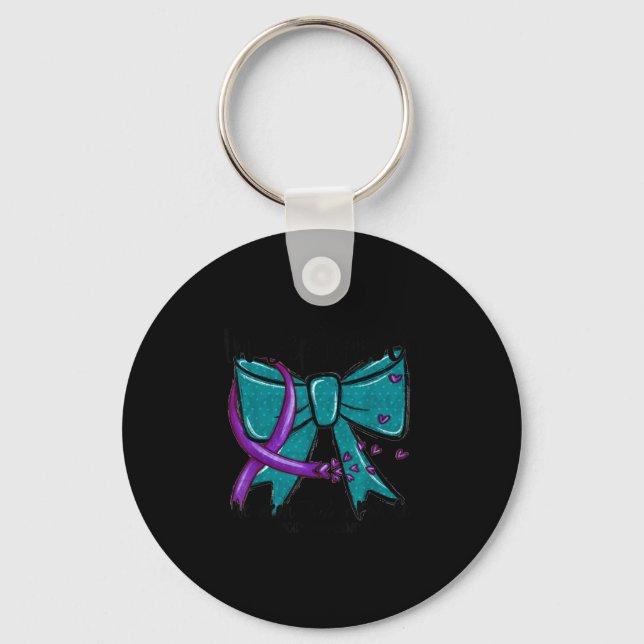 In September Wear Teal Purple Suicide Prevention B Schlüsselanhänger (Vorderseite)