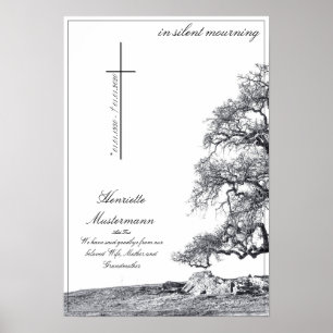 In stillem Gedenken - Baum auf der Wiese Poster