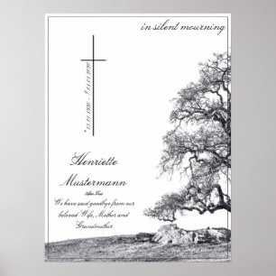 In stillem Gedenken - Baum auf der Wiese Poster