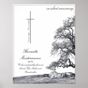 In stillem Gedenken - Baum auf der Wiese Poster