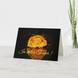 In stiller Trauer mit gelber Rose Karte