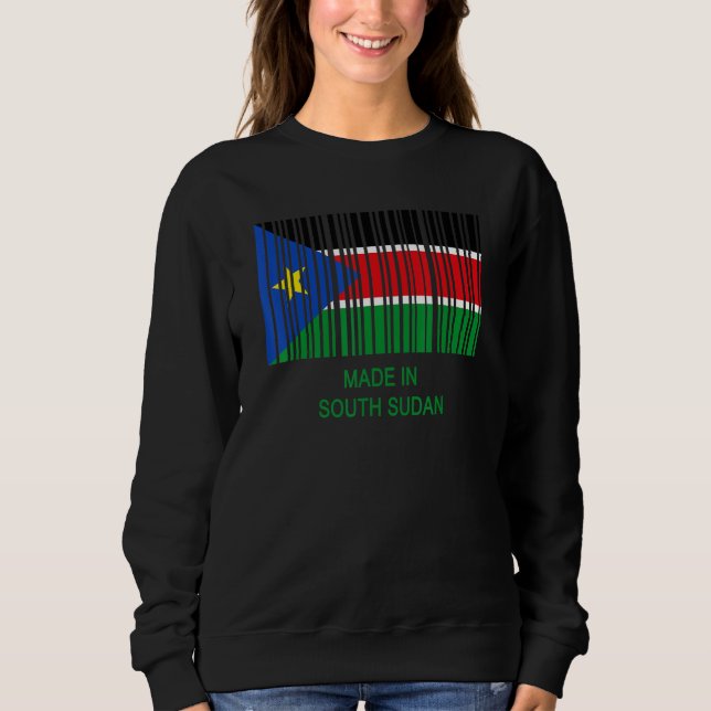 In Süd-Sudan-Flagge-Barcode hergestellt Sweatshirt (Vorderseite)