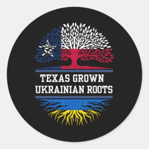 In Texas aufgewachsen mit ukrainischen Wurzeln - U Runder Aufkleber