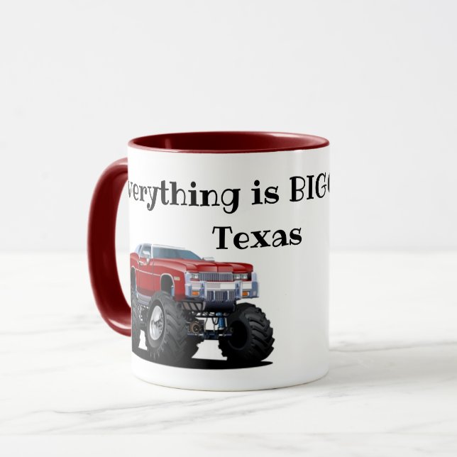 "In Texas ist alles größer. Tasse (Vorderseite Links)